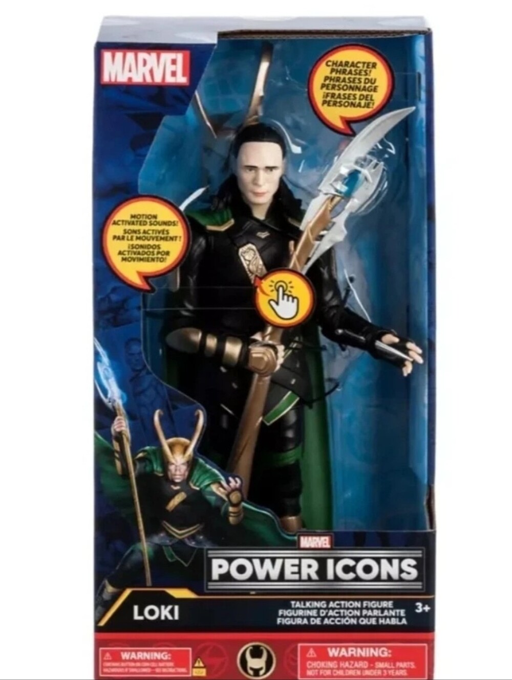 Disney Parks Marvel Loki Power Icons Talking Action Figure New